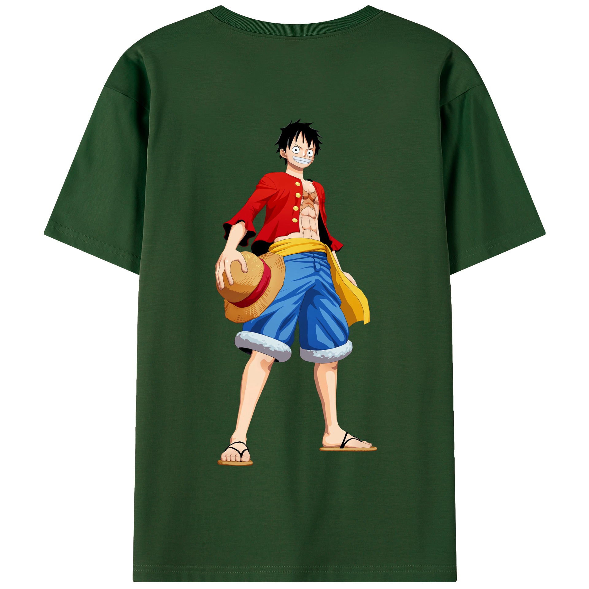 ワンピース モンキー・D・ルフィ ONE PIECE Monkey D. Luffy 綿100％半袖Tシャツ（背面プリント）